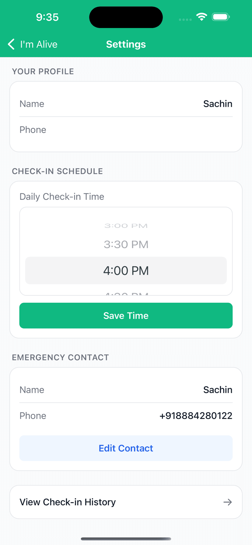 Set Your Check-in Time