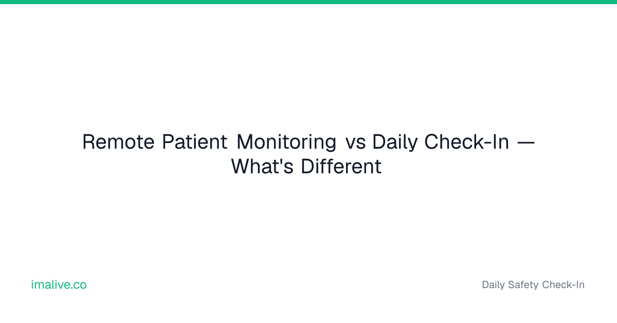Remote Patient Monitoring vs Daily Check-In | I'm Alive