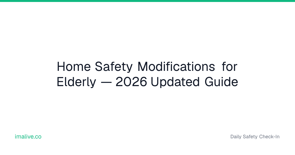 Home Safety Modifications for Elderly | I'm Alive