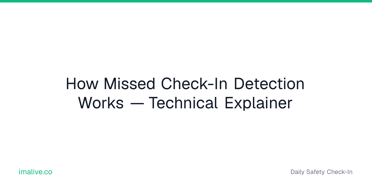 How Missed Check-In Detection Works | I'm Alive
