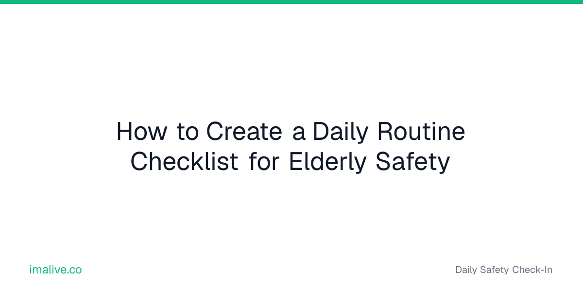 How to Create a Daily Routine Checklist | I'm Alive