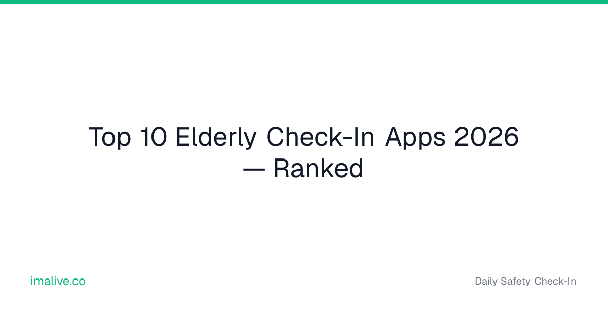 Top 10 Elderly Check-In Apps 2026 — Ranked | I'm Alive